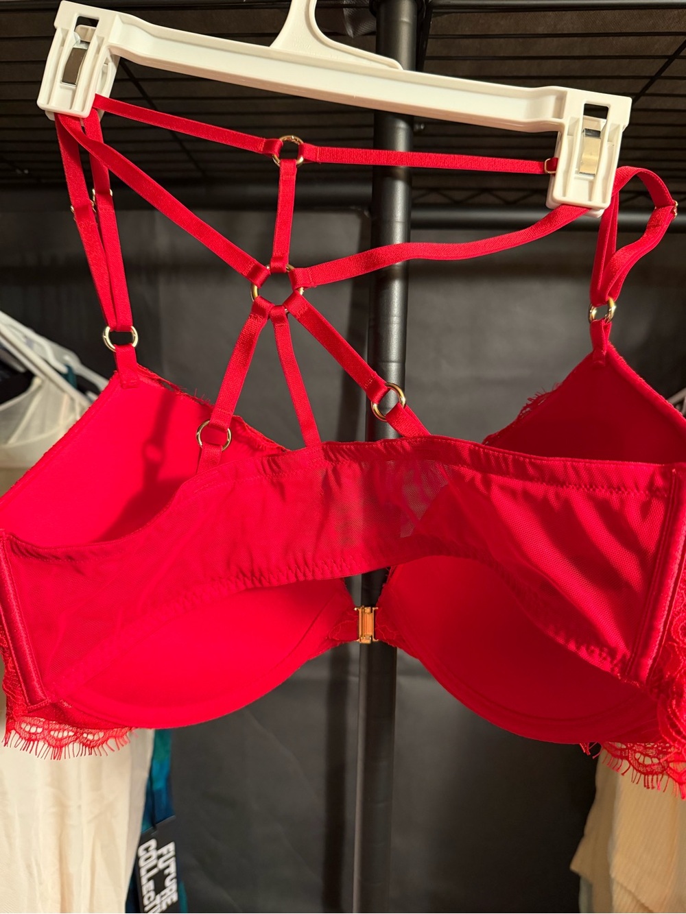 Victoria Secret Red Lace Strappy Push-Up Bra - Women Intimates - Picture 2 of 8